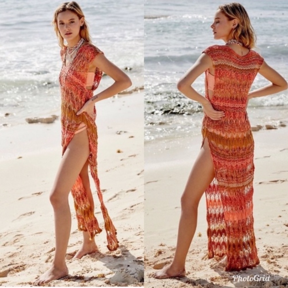 Free People Into The Flames Tunic/Maxi Dress